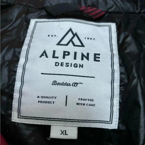 🖤❤️ALPINE DESIGN QUILTED PUFFER BUFFALO CHECK DOWN FILLED HOODIE VEST SIZE XL - Picture 5 of 12